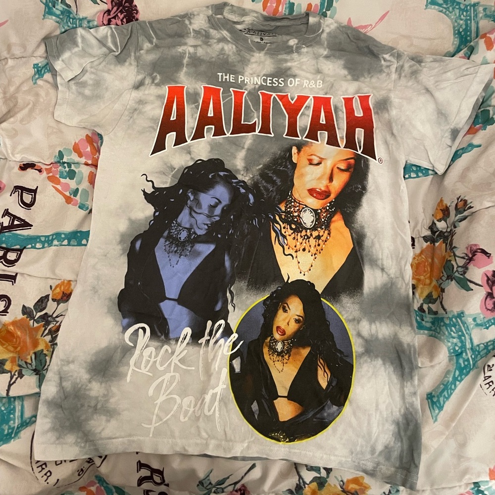 Aaliyah Tie Dye Graphic T-shirt Grey Combo